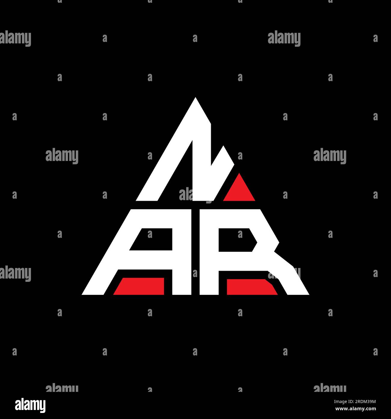 Nar letter logo design on black background Vector Image