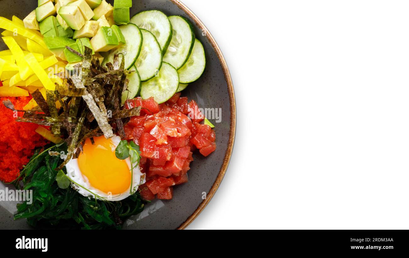 Air Pima Fish seaweed-infused pibimpap with flying fish roe, meat, fish, and nori ...