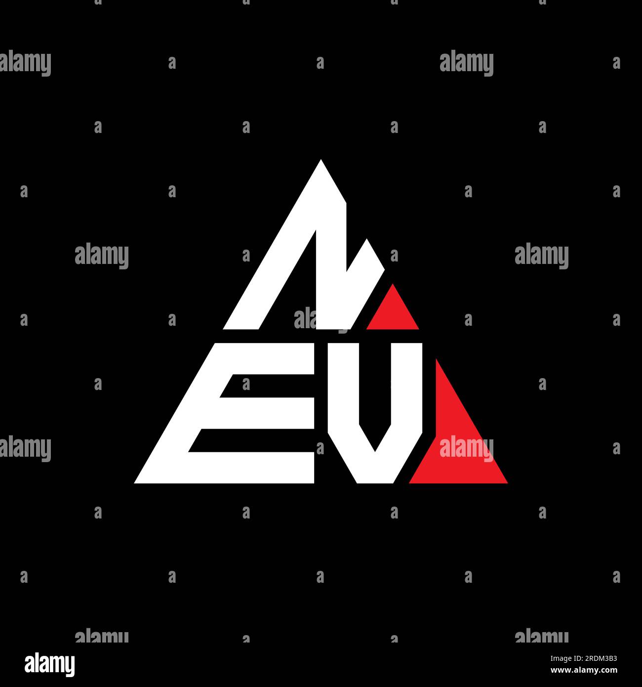 NEV triangle letter logo design with triangle shape. NEV triangle logo