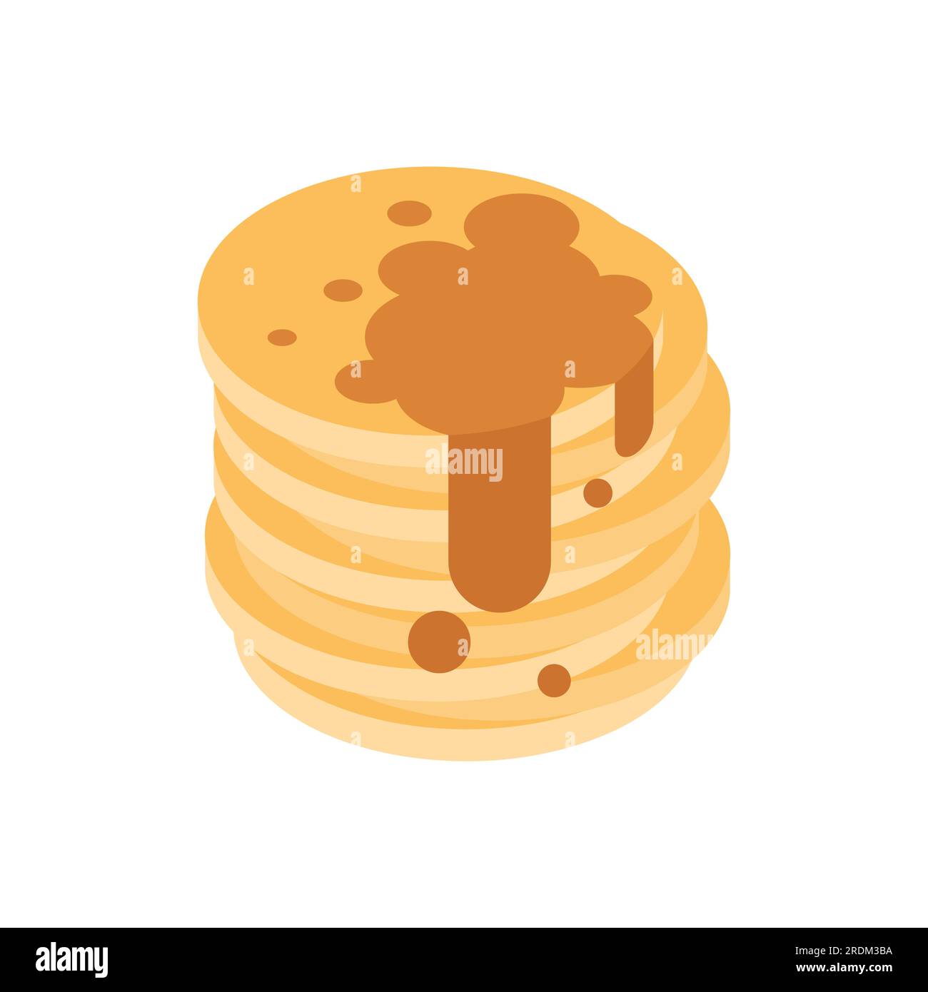 Pancakes with chocolate isolated. sweet Vector illustration Stock Vector