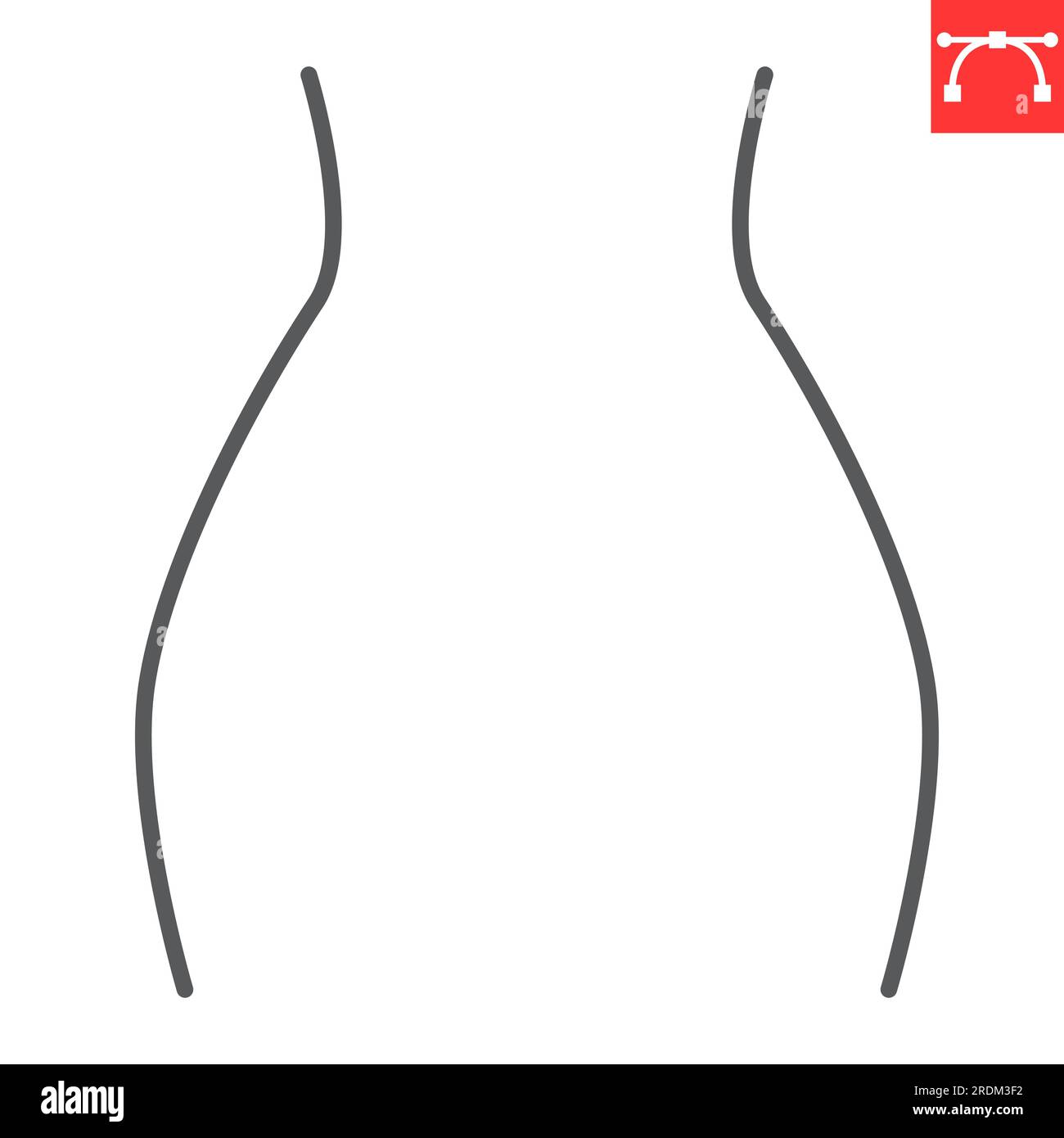Slim waist line icon, SPA and fitness, waistline vector icon, vector ...