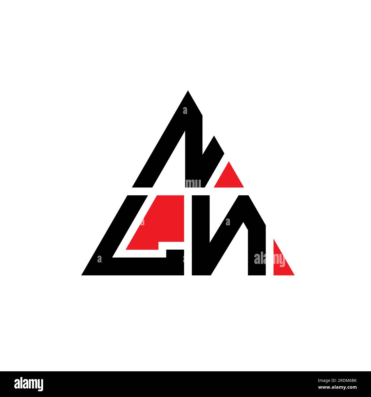 NLN triangle letter logo design with triangle shape. NLN triangle logo design monogram. NLN triangle vector logo template with red color. NLN triangul Stock Vector