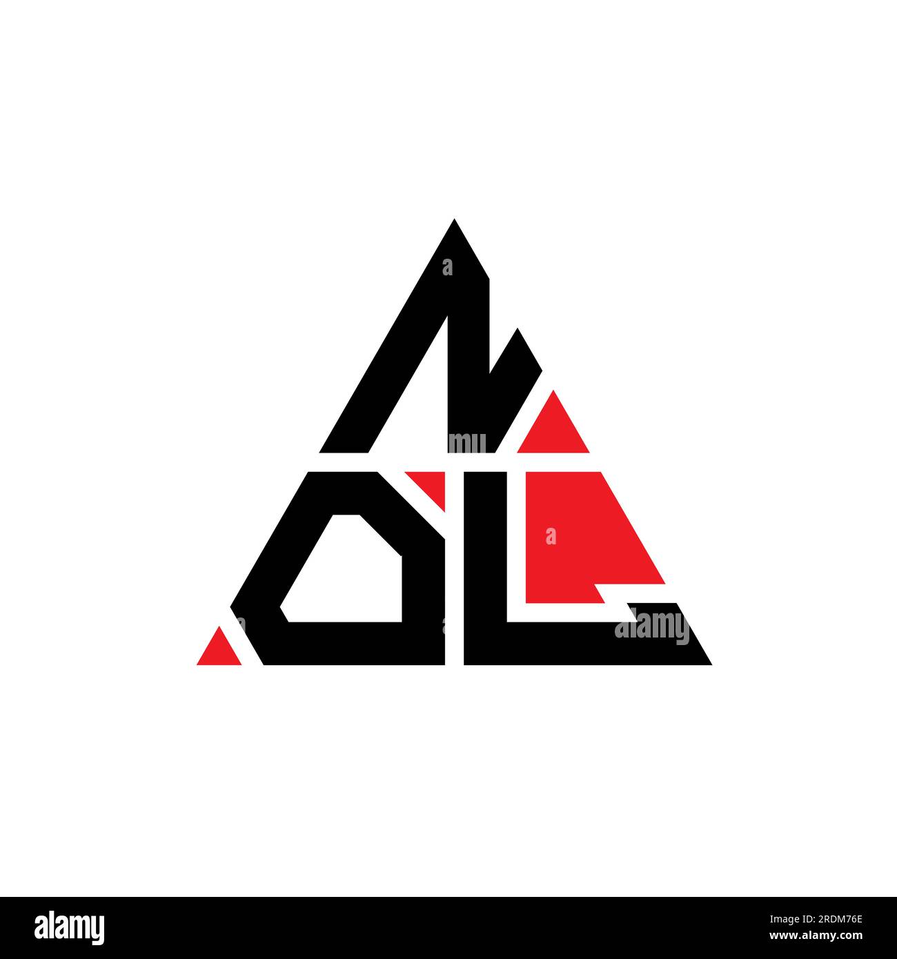 NOL triangle letter logo design with triangle shape. NOL triangle logo
