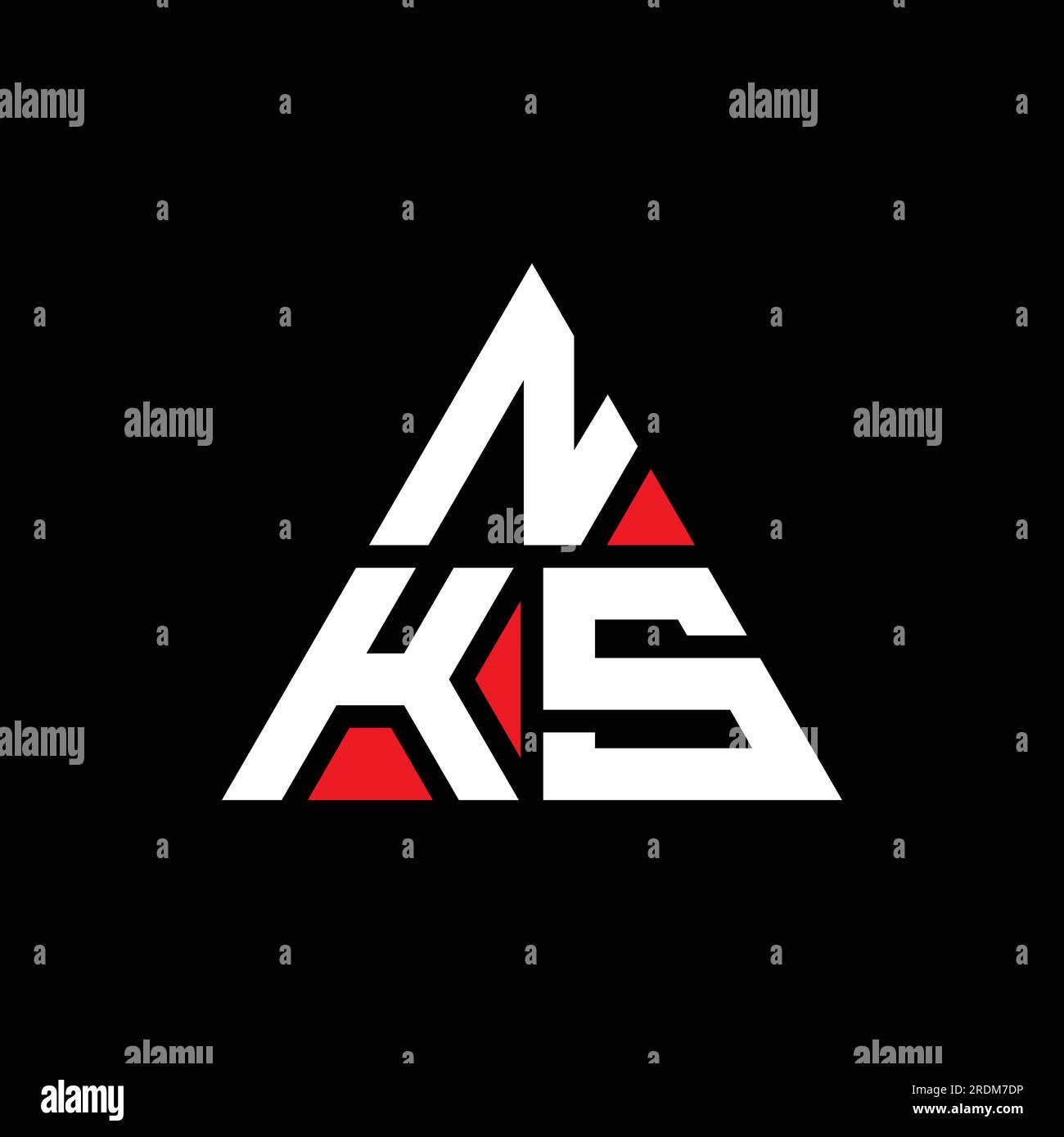 NKS triangle letter logo design with triangle shape. NKS triangle logo