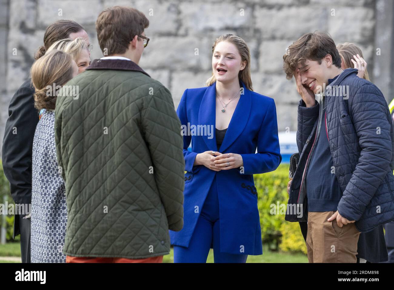 Brussels, Belgium. 21st July, 2023. Prince Nicolas, Josephine O'Hare,  Prince Aymeric and Princess Louise pictured during a royal visit to the  concert and fireworks 'Belgium Celebrates - Belgie viert feest - La