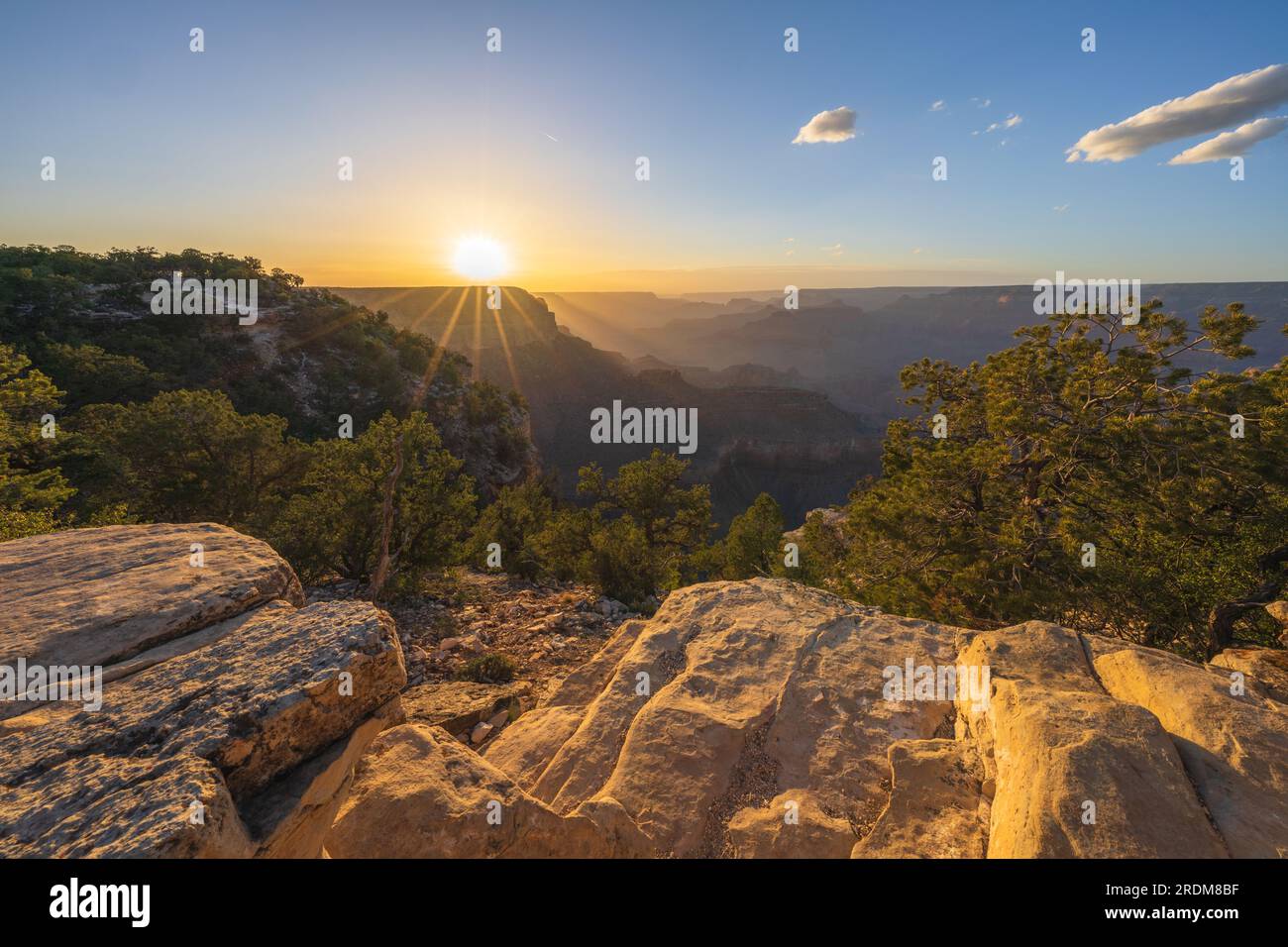 beautiful sunset at yavapai point at the grand canyon, arizona, usa