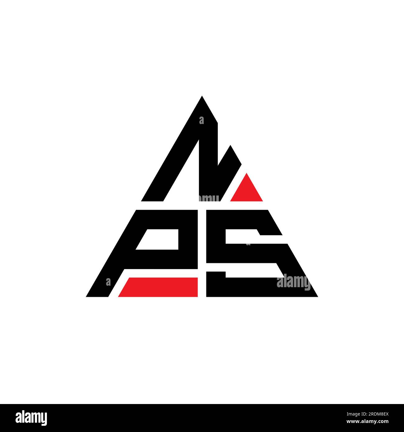 NPS triangle letter logo design with triangle shape. NPS triangle logo design monogram. NPS triangle vector logo template with red color. NPS triangul Stock Vector