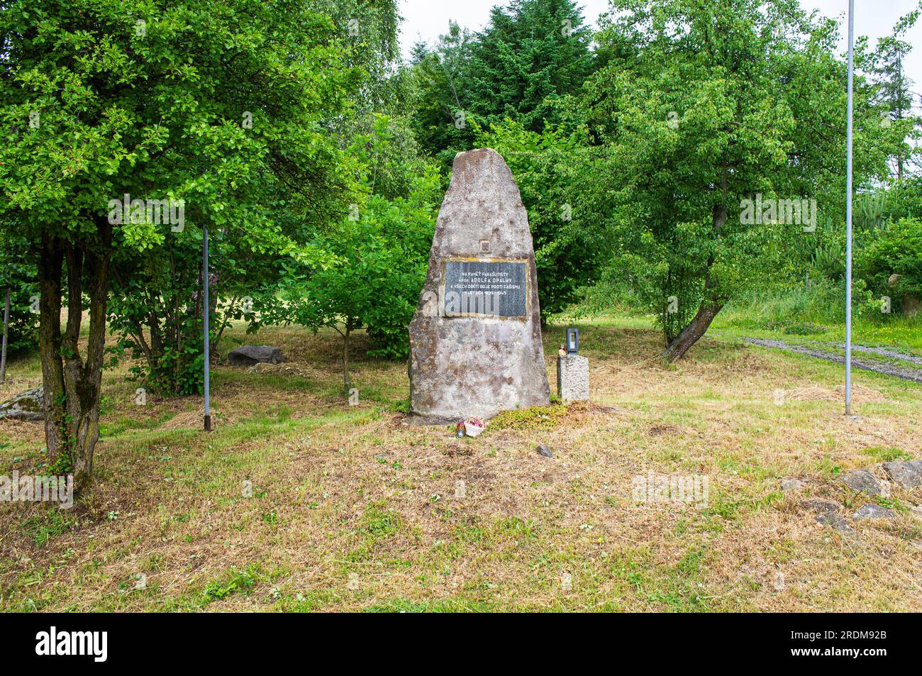 The monument of Adolf Opalka and the parachute landing of the Out Distance group in 1942, in Orechov, Jihlava region, on June 24, 2021. (CTK Photo/Lib Stock Photo