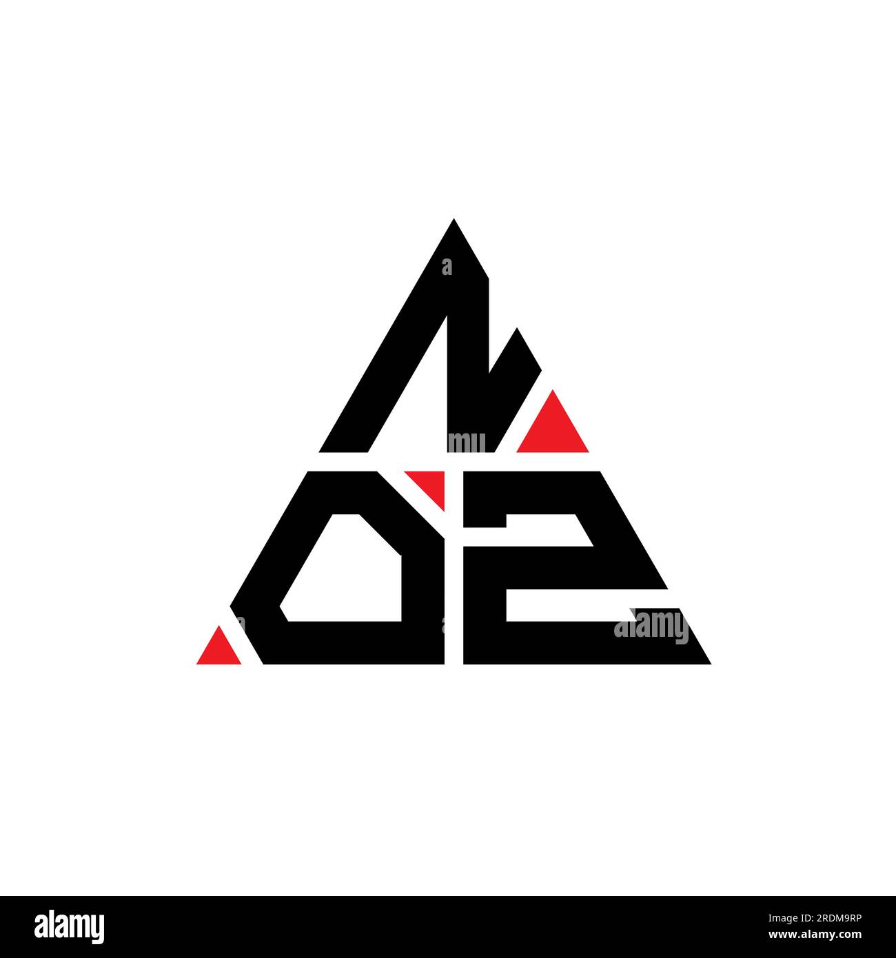 NOZ triangle letter logo design with triangle shape. NOZ triangle logo