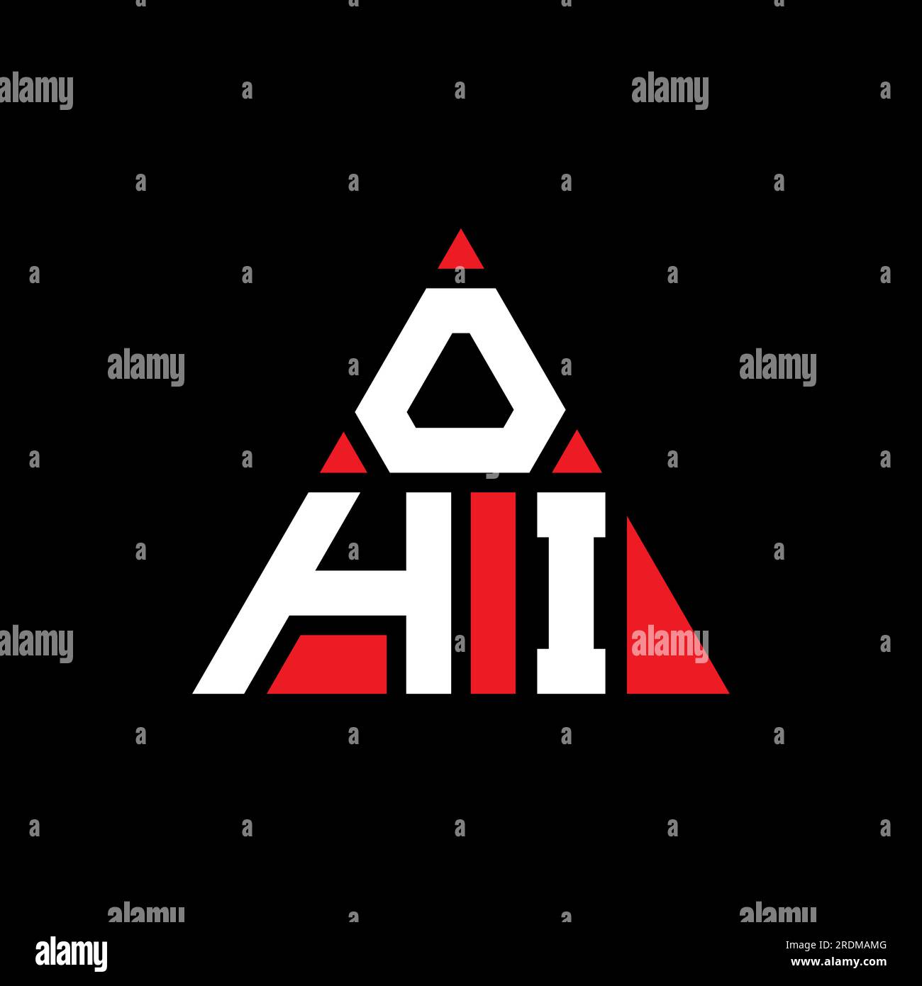 OHI triangle letter logo design with triangle shape. OHI triangle logo