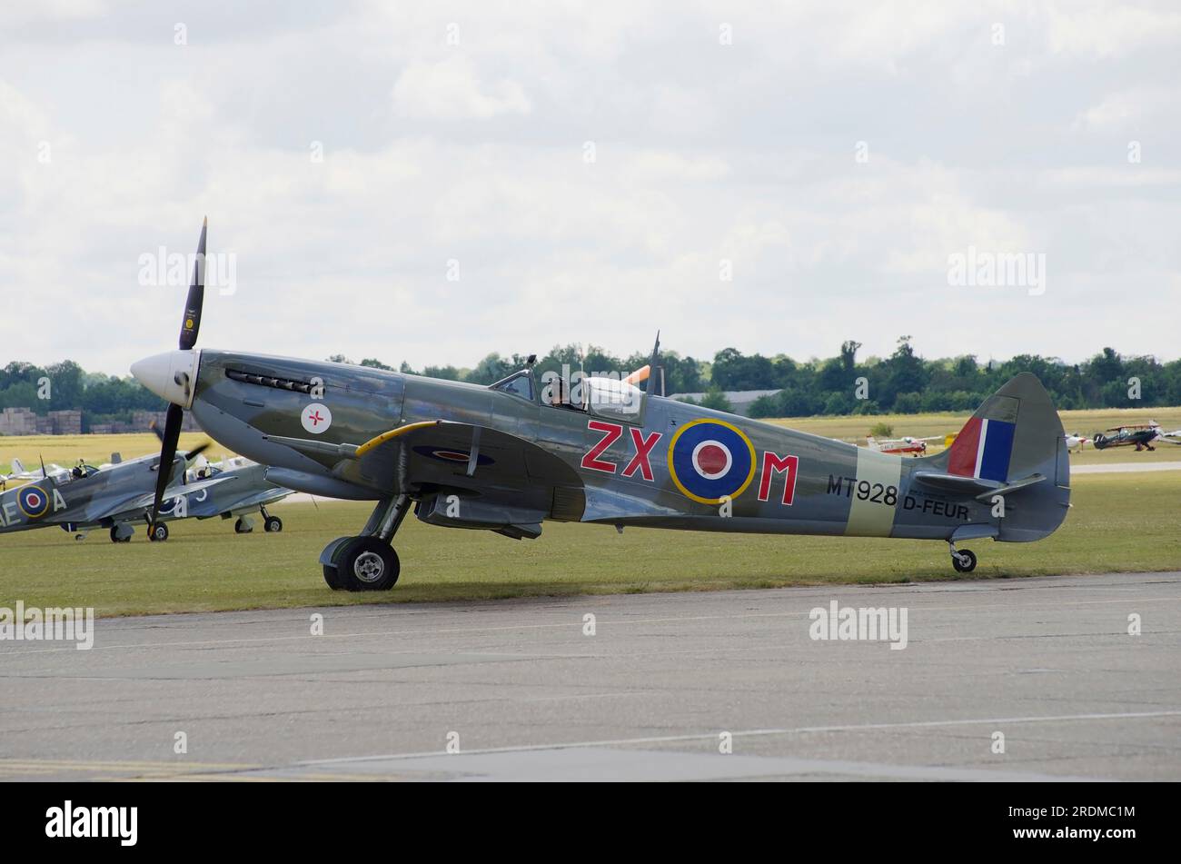Supermarine, Spitfire VIII, Duxford Air Display, IWM, Duxford, England, Stock Photo