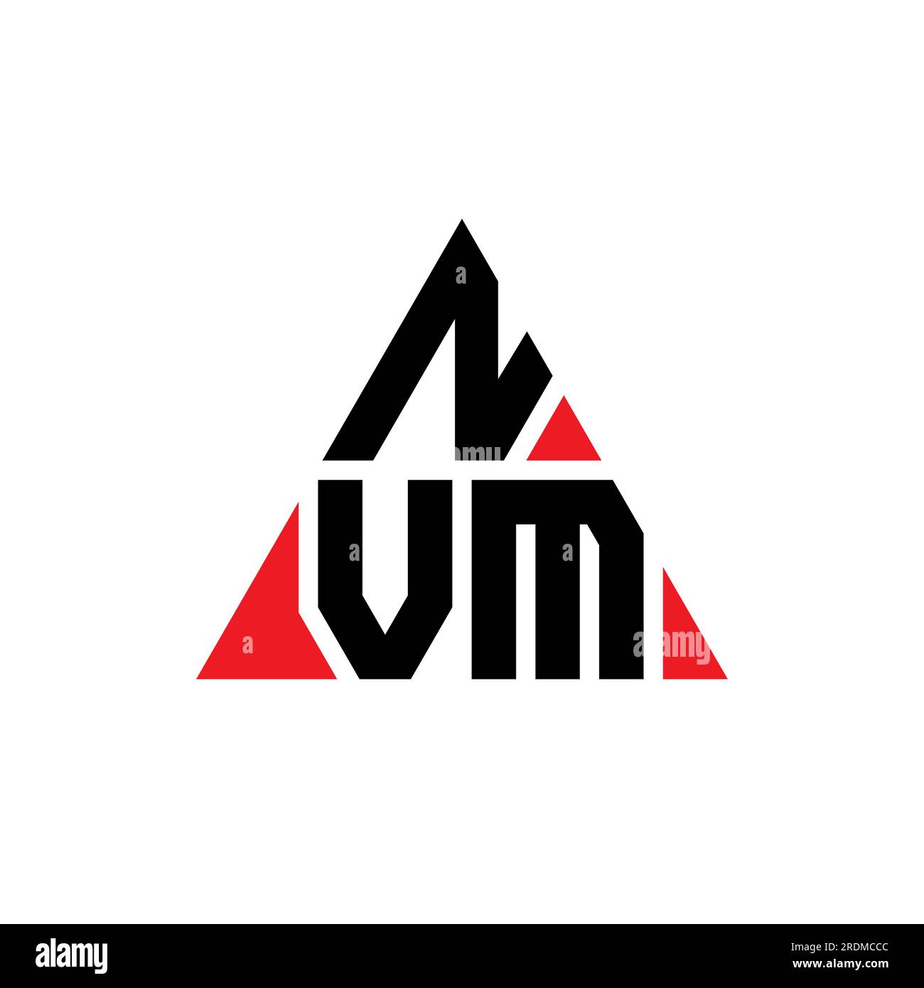 Nvm triangle letter logo design with triangle shape nvm triangle logo