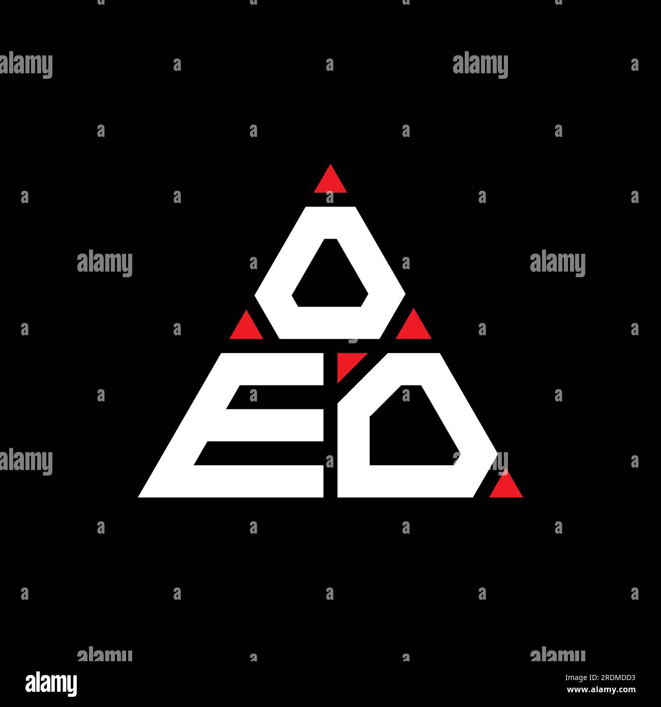 OEO triangle letter logo design with triangle shape. OEO triangle logo design monogram. OEO triangle vector logo template with red color. OEO triangul Stock Vector