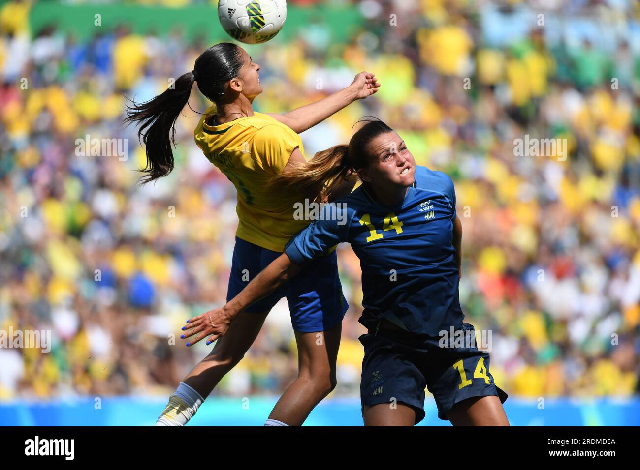 Rio de Janeiro-Brazil July 21, 2022, women's football, world cup Australia, Brazilian women's football team and Sweden national team at Maracanã stadi Stock Photo