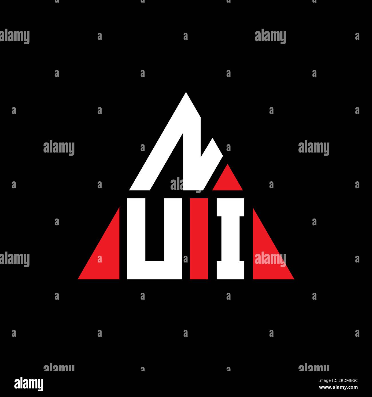 NUI triangle letter logo design with triangle shape. NUI triangle logo ...