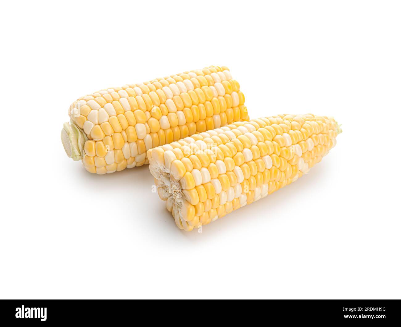Halves of fresh corn cob on white background Stock Photo - Alamy