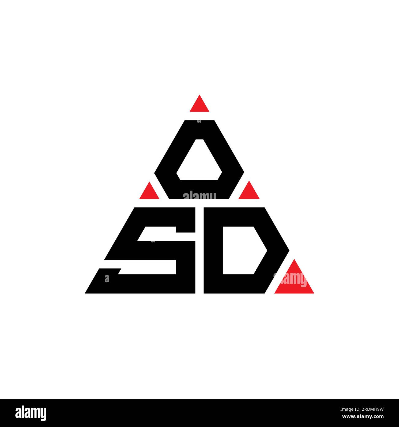 OSD triangle letter logo design with triangle shape. OSD triangle logo