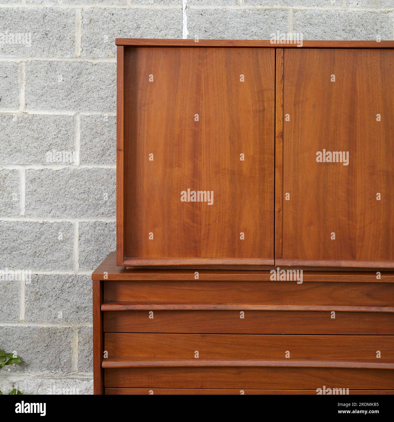 Stunning Midcentury Modern high dresser. 1960s vintage curved wood furniture Stock Photo Alamy
