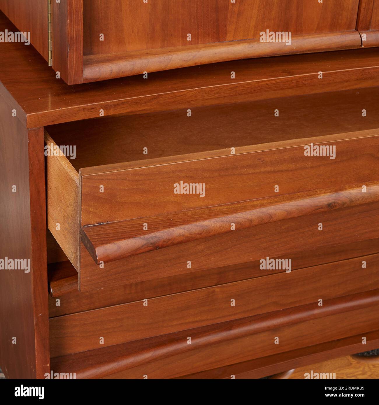 Stunning Midcentury Modern high dresser. 1960s vintage curved wood furniture Stock Photo Alamy