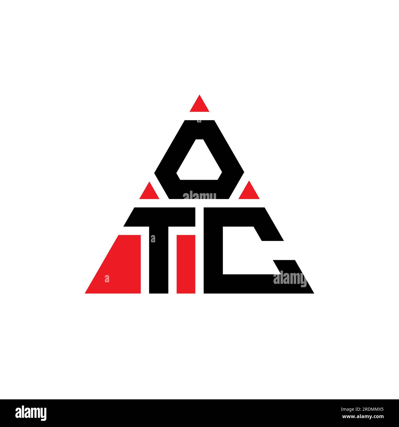 OTC triangle letter logo design with triangle shape. OTC triangle logo