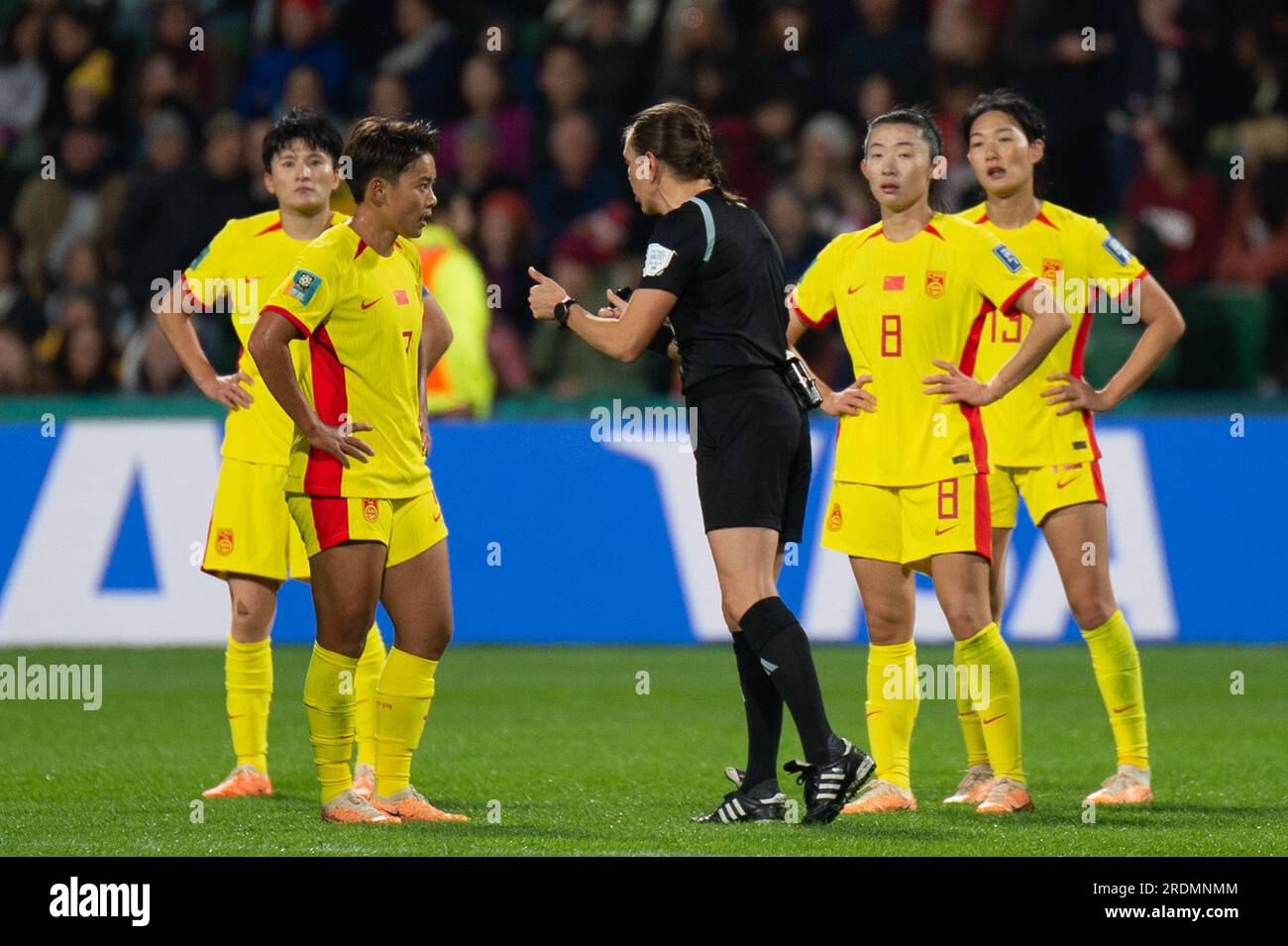 Perth,Australia.22nd July,2023.The 2023 Women's World Cup Group D match between Denmark and China PR at Perth Rectangular Stadium. Stock Photo