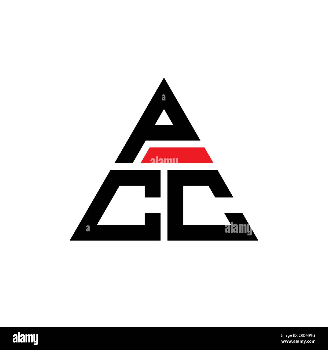 PCC triangle letter logo design with triangle shape. PCC triangle logo design monogram. PCC triangle vector logo template with red color. PCC triangul Stock Vector