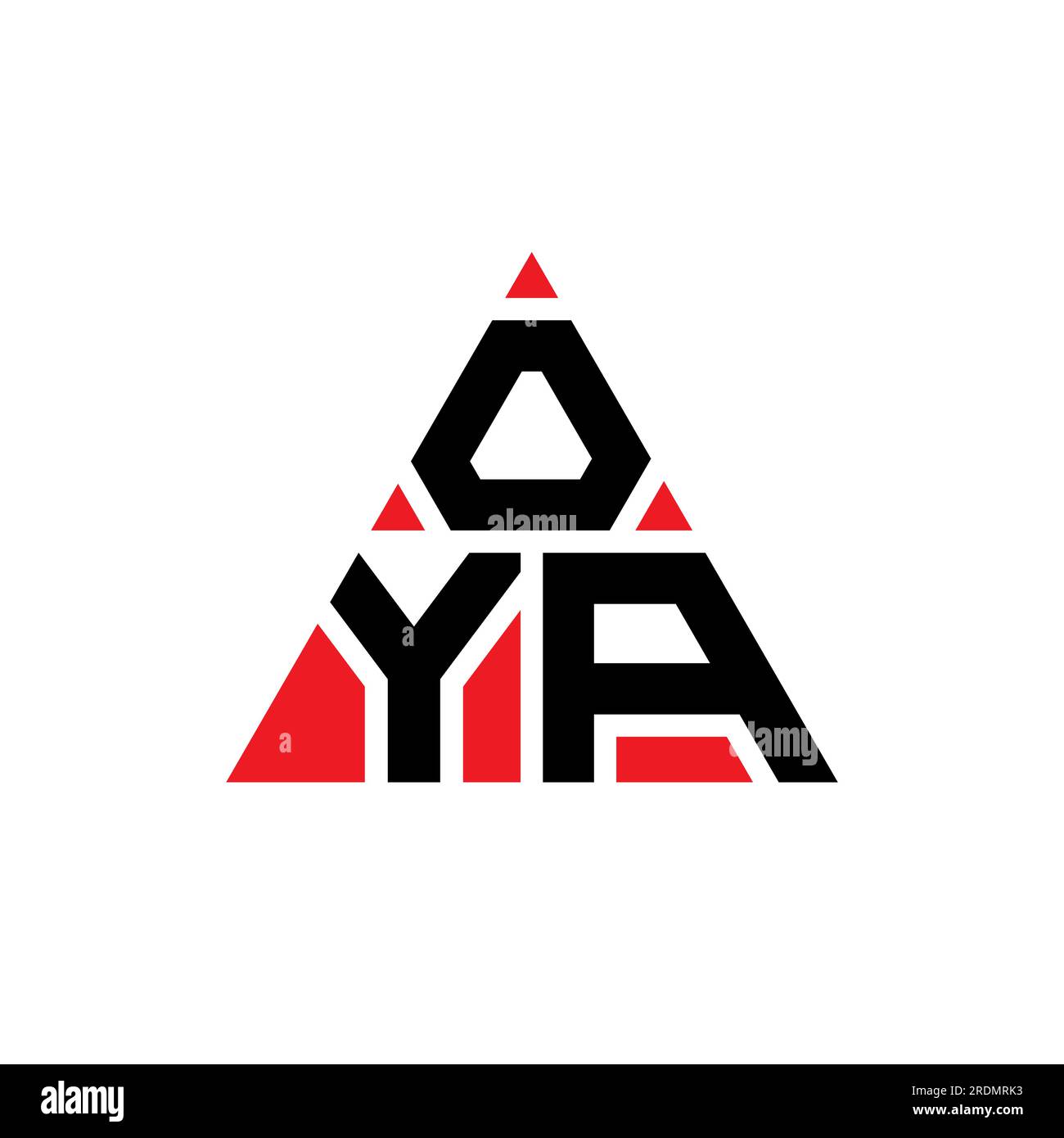 OYA triangle letter logo design with triangle shape. OYA triangle logo design monogram. OYA triangle vector logo template with red color. OYA triangul Stock Vector