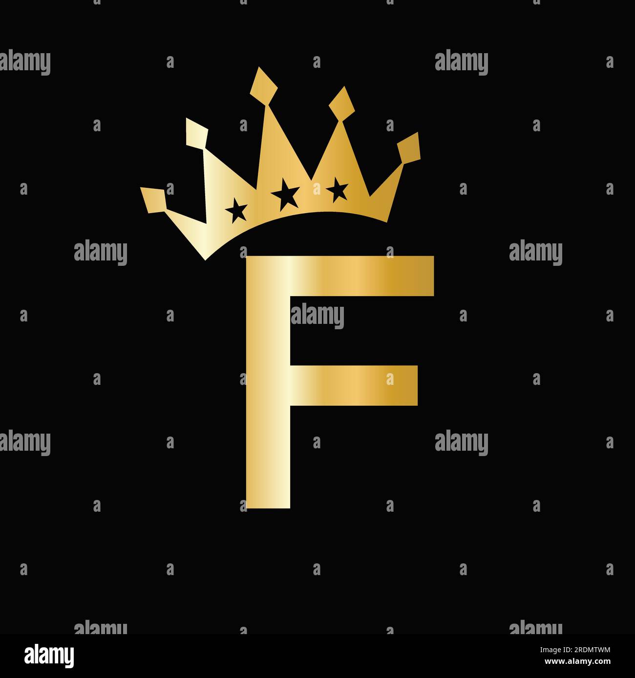 Letter F Luxury Logo With Crown Symbol. Crown Logotype Template Stock ...