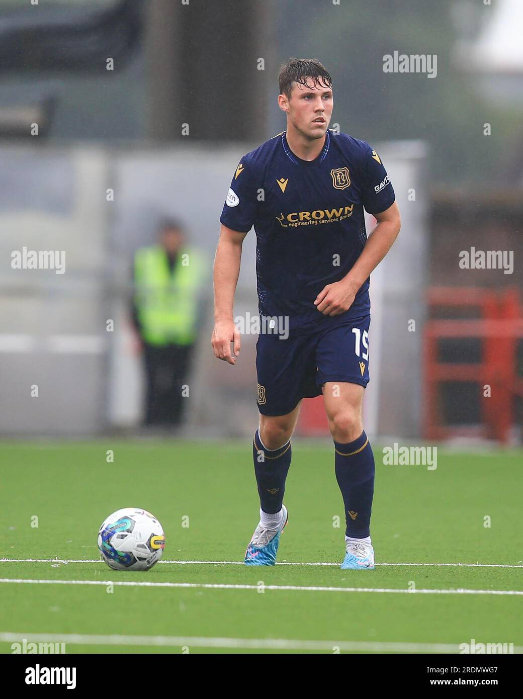 Airdrie, North Lanarkshire, UK. 22nd July 2023;  Excelsior Stadium, Airdrie, North Lanarkshire, Scotland: Scottish Viaplay Cup Group E Football, Airdrie versus Dundee; Josh Mulligan of Dundee Credit: Action Plus Sports Images/Alamy Live News Stock Photo