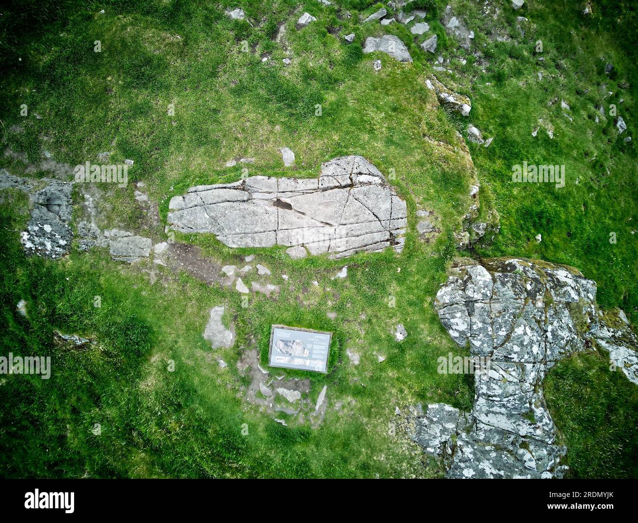 Dunadd Fort, a hillfort used primarily in the Iron Age, with the