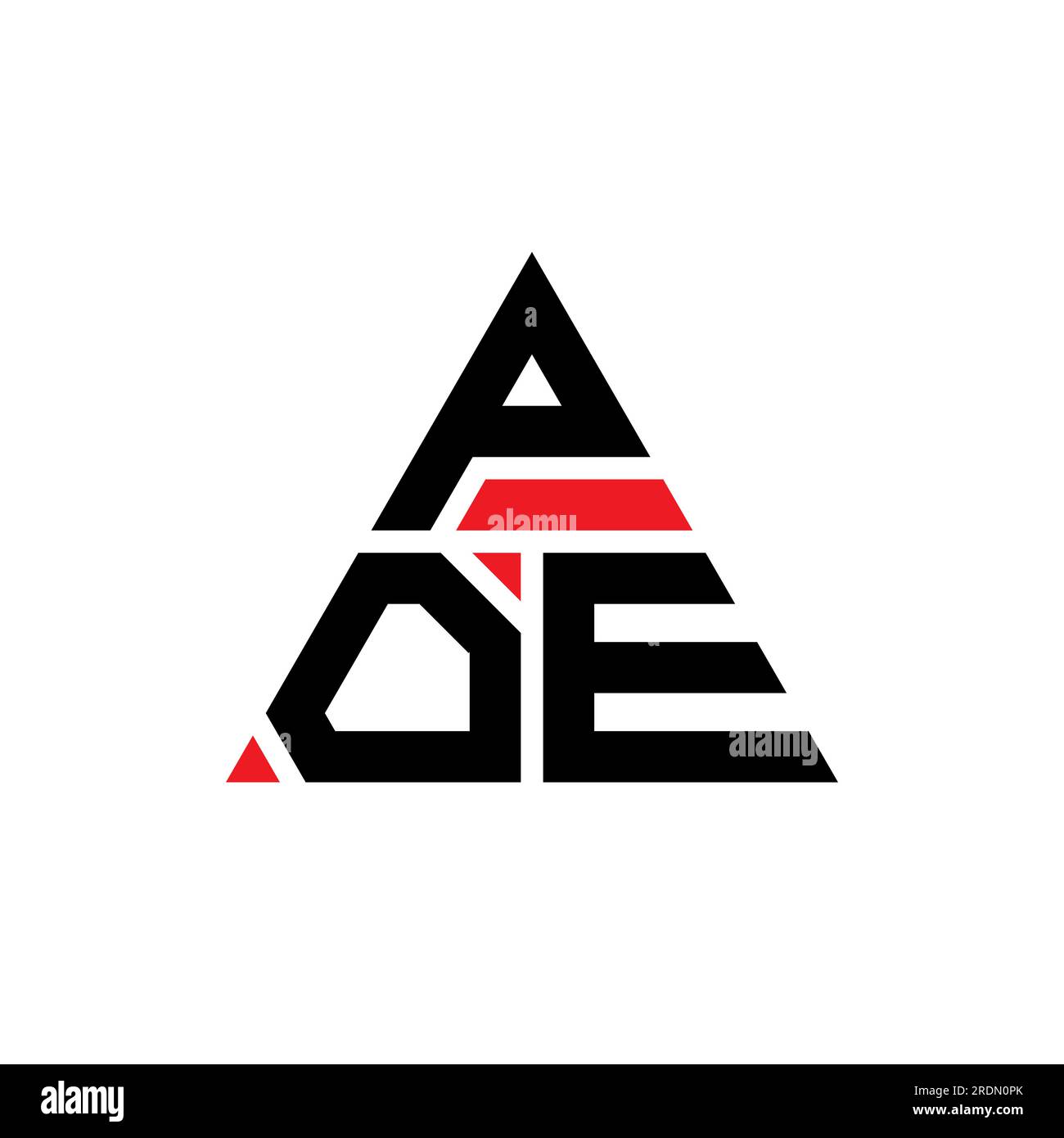 POE triangle letter logo design with triangle shape. POE triangle logo design monogram. POE triangle vector logo template with red color. POE triangul Stock Vector