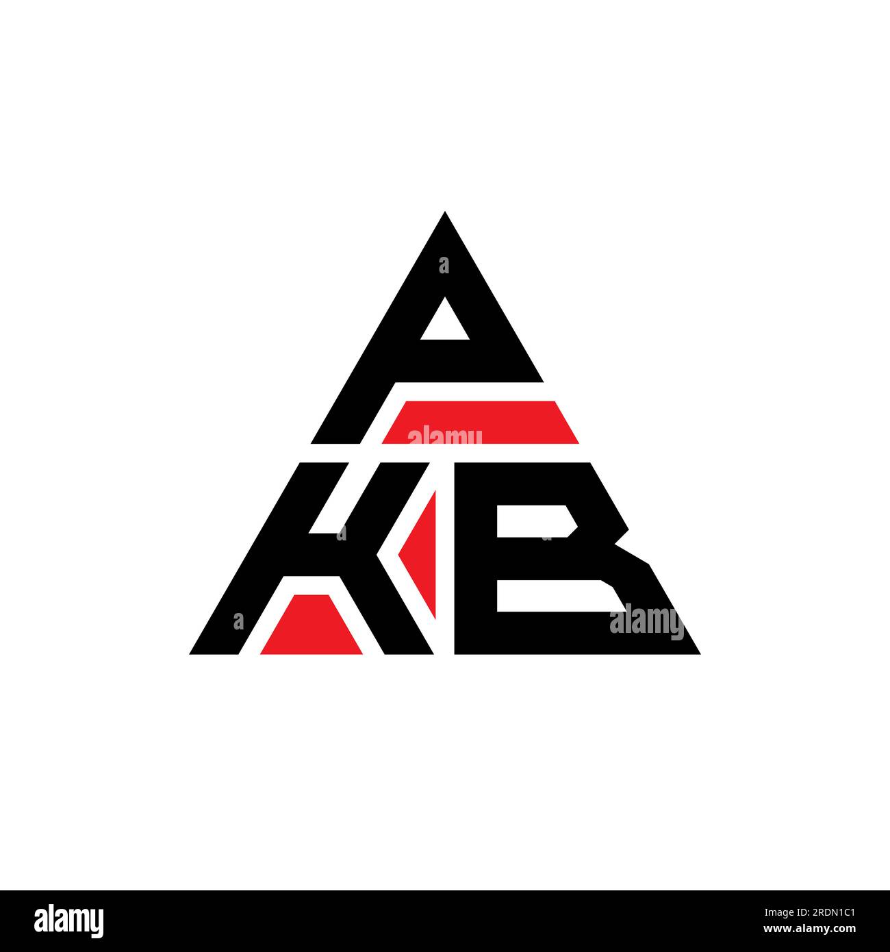 PKB triangle letter logo design with triangle shape. PKB triangle logo design monogram. PKB triangle vector logo template with red color. PKB triangul Stock Vector