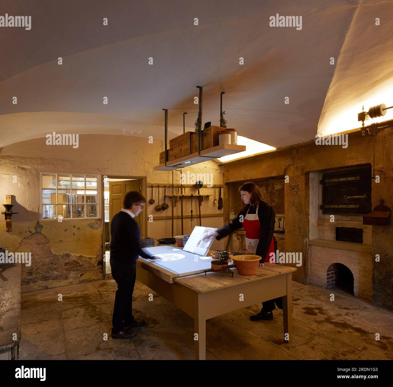 Inside of Georgian kitchen. York Mansion House, York, United Kingdom. Architect: De Matos Ryan, 2018. Stock Photo