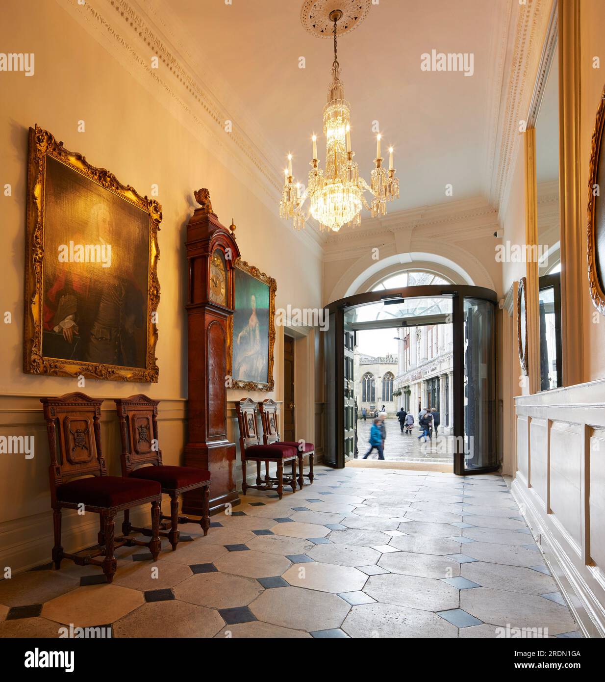 View from entrance lobby to grand front doors. York Mansion House, York