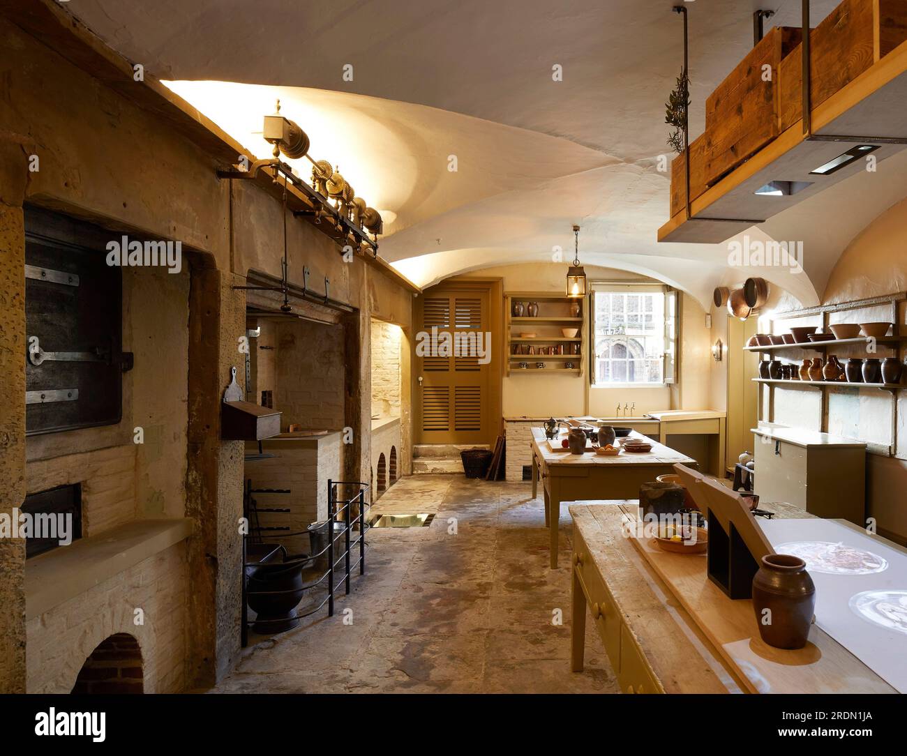 Refurbished Georgian kitchen interior. York Mansion House, York, United Kingdom. Architect: De Matos Ryan, 2018. Stock Photo