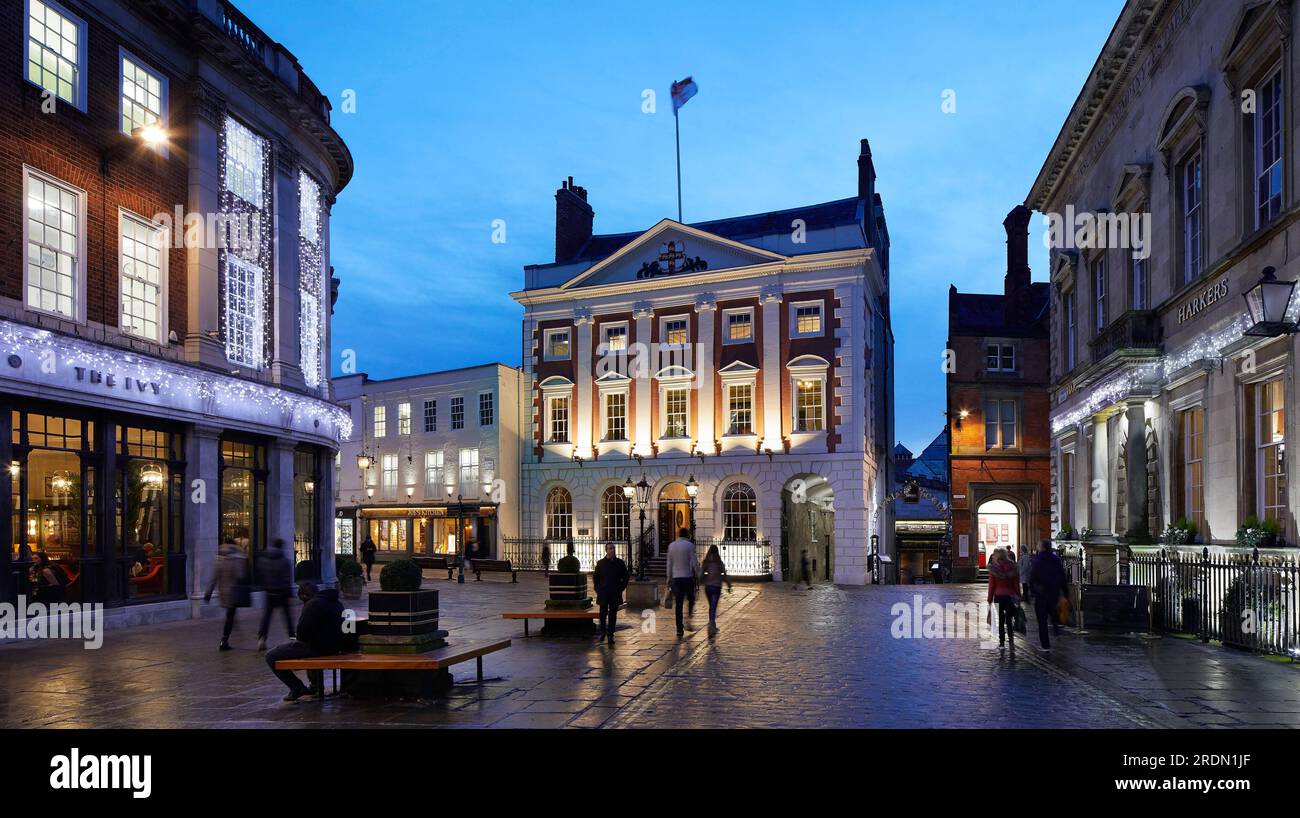 Appearance of Mansion House with St Helens Square. York Mansion House, York, United Kingdom. Architect: De Matos Ryan, 2018. Stock Photo