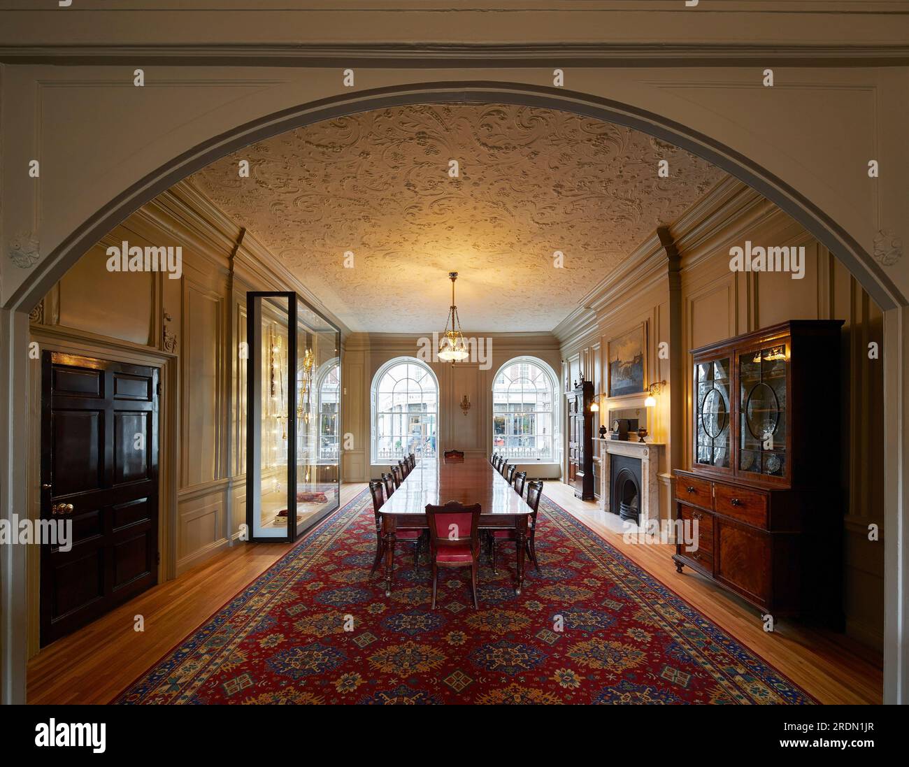 View through conference room. York Mansion House, York, United Kingdom. Architect: De Matos Ryan, 2018. Stock Photo