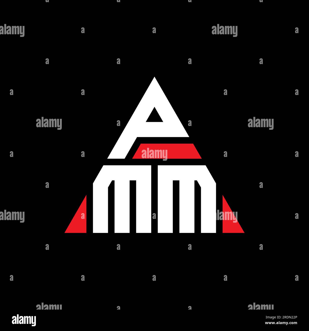 PMM triangle letter logo design with triangle shape. PMM triangle logo design monogram. PMM triangle vector logo template with red color. PMM triangul Stock Vector
