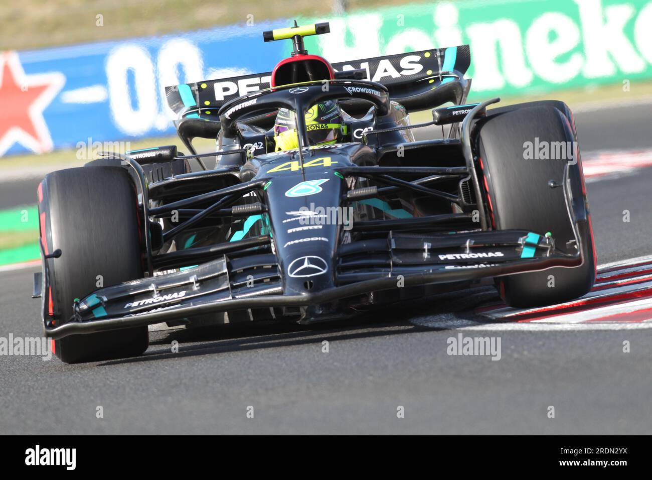 MOGYOROD, BUDAPEST, Hungary. 22nd July, 2023. Pole position for #44, Lewis  HAMILTON, GBR, Mercedes AMG F1 Team, Mercedes-AMG F1 W14 E Performance,  Formula One Qualifying, F1 Grand Prix - Formel 1 Ungarn -