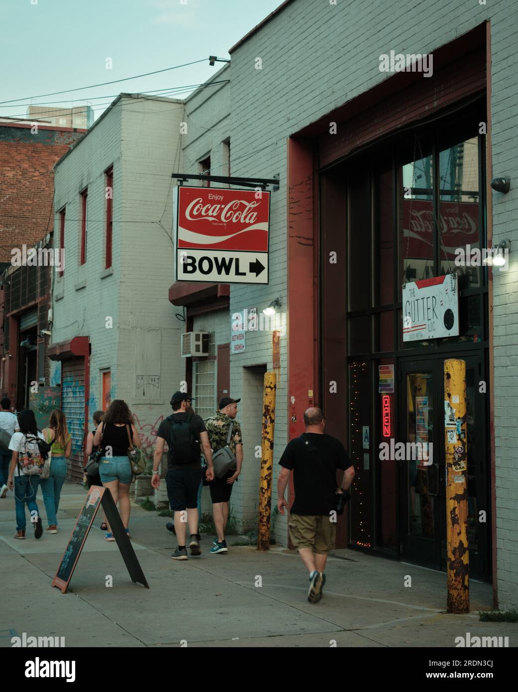 Bowl sign at The Gutter Bar in Long Island City, Queens, New York Stock Photo Alamy