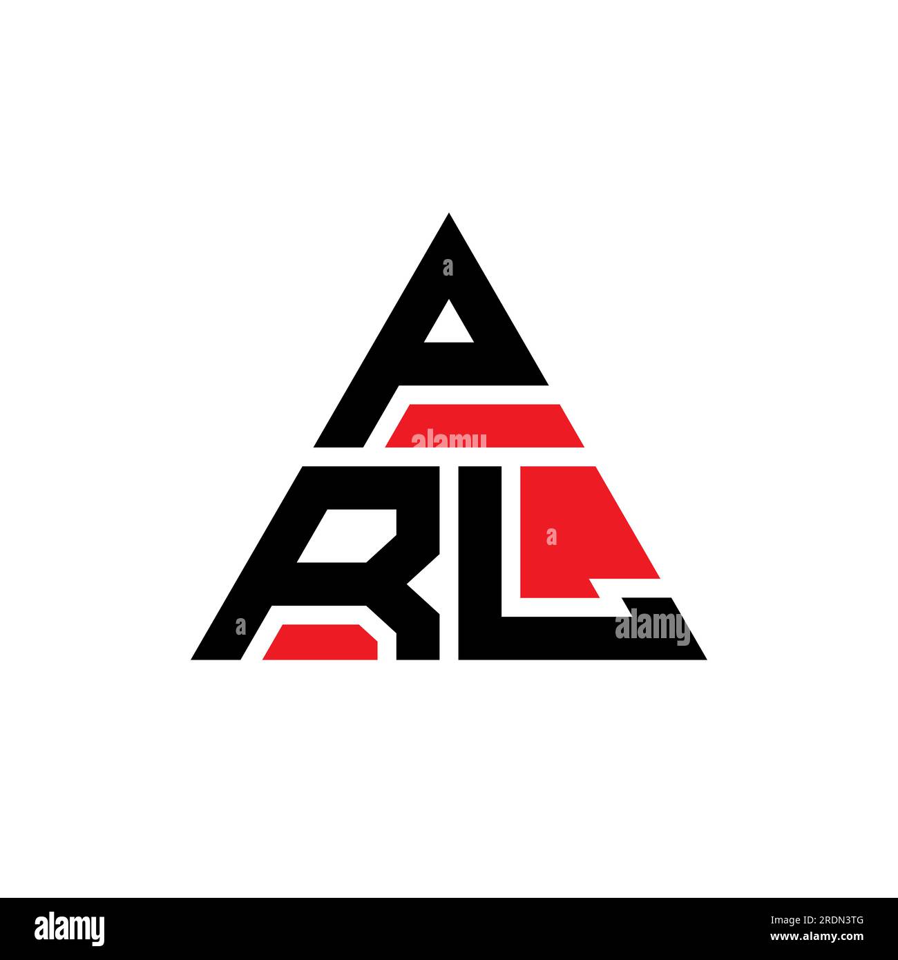 PRL triangle letter logo design with triangle shape. PRL triangle logo design monogram. PRL triangle vector logo template with red color. PRL triangul Stock Vector