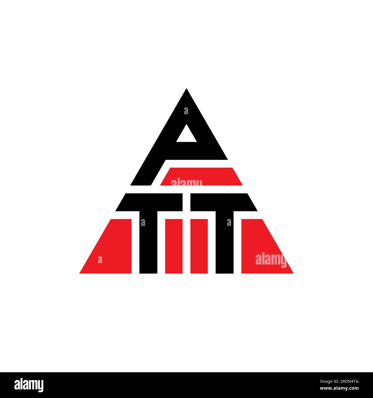 PTT triangle letter logo design with triangle shape. PTT triangle logo design monogram. PTT triangle vector logo template with red color. PTT triangul Stock Vector