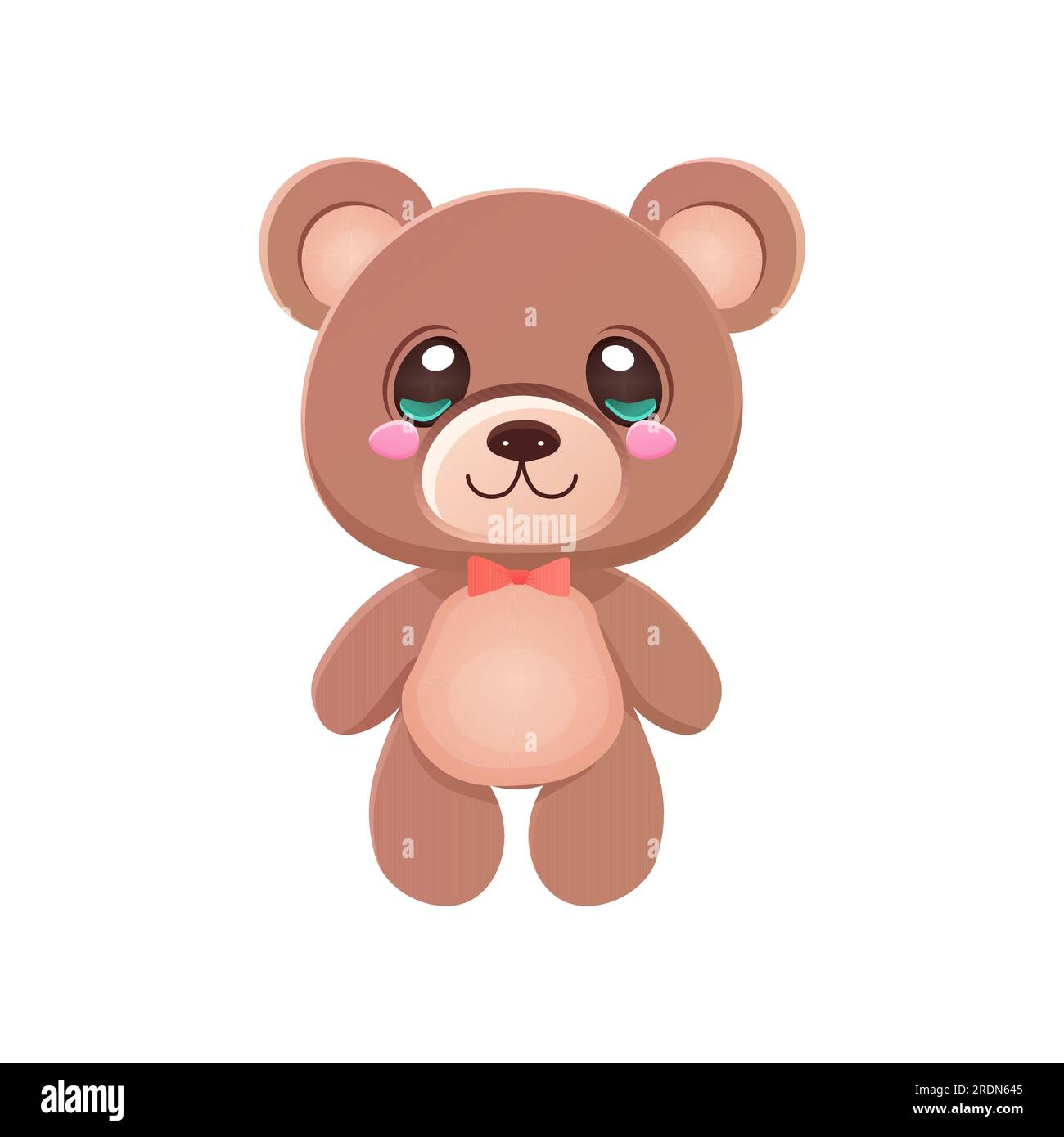 Toy baby bear teddy bear. Vector illustration isolated white background