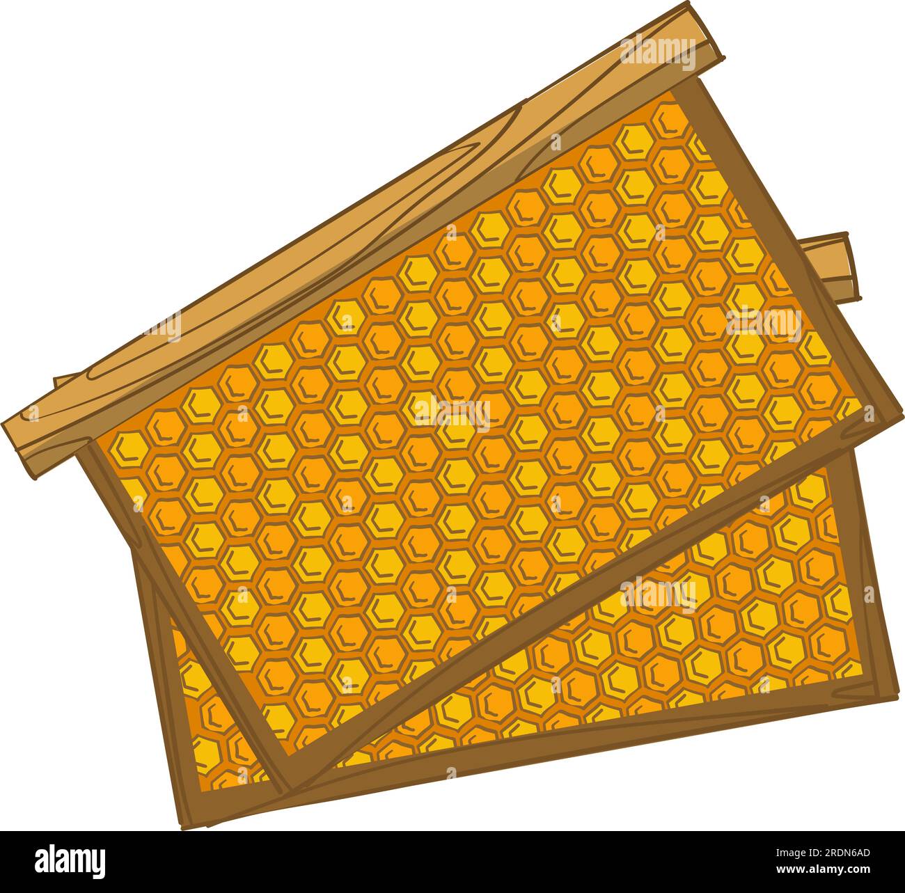 Apiary and farming production of sweet organic honey product. Isolated