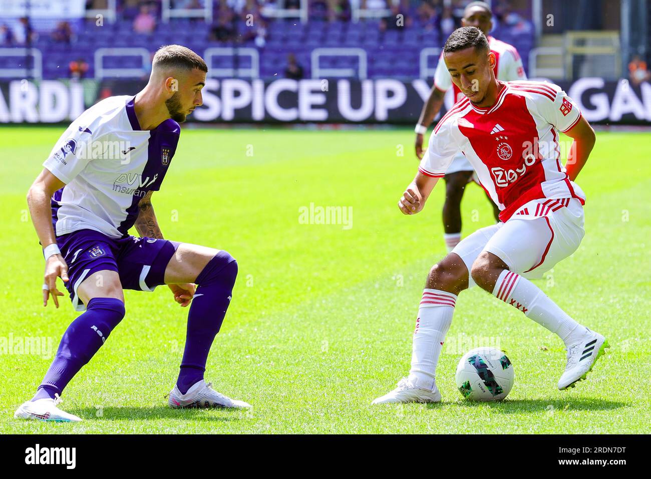 Esther Buabadi (24) of Anderlecht pictured fighting for the ball