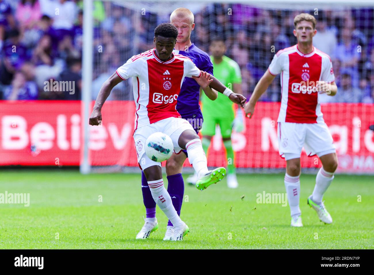 22-07-2023: Sport: Anderlecht v Ajax ANDERLECHT, BELGIUM - JULY 22: Steven  Bergwijn (AFC AJAX) and Louis Patris (RSC Anderlecht) during the match Tes  Stock Photo - Alamy