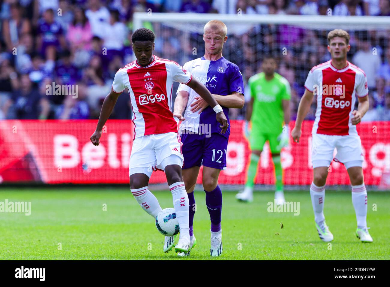 22-07-2023: Sport: Anderlecht v Ajax ANDERLECHT, BELGIUM - JULY 22: Steven  Bergwijn (AFC AJAX) and Louis Patris (RSC Anderlecht) during the match Tes  Stock Photo - Alamy