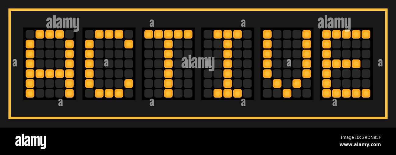 Orange color led banner in word active on black background Stock Vector ...