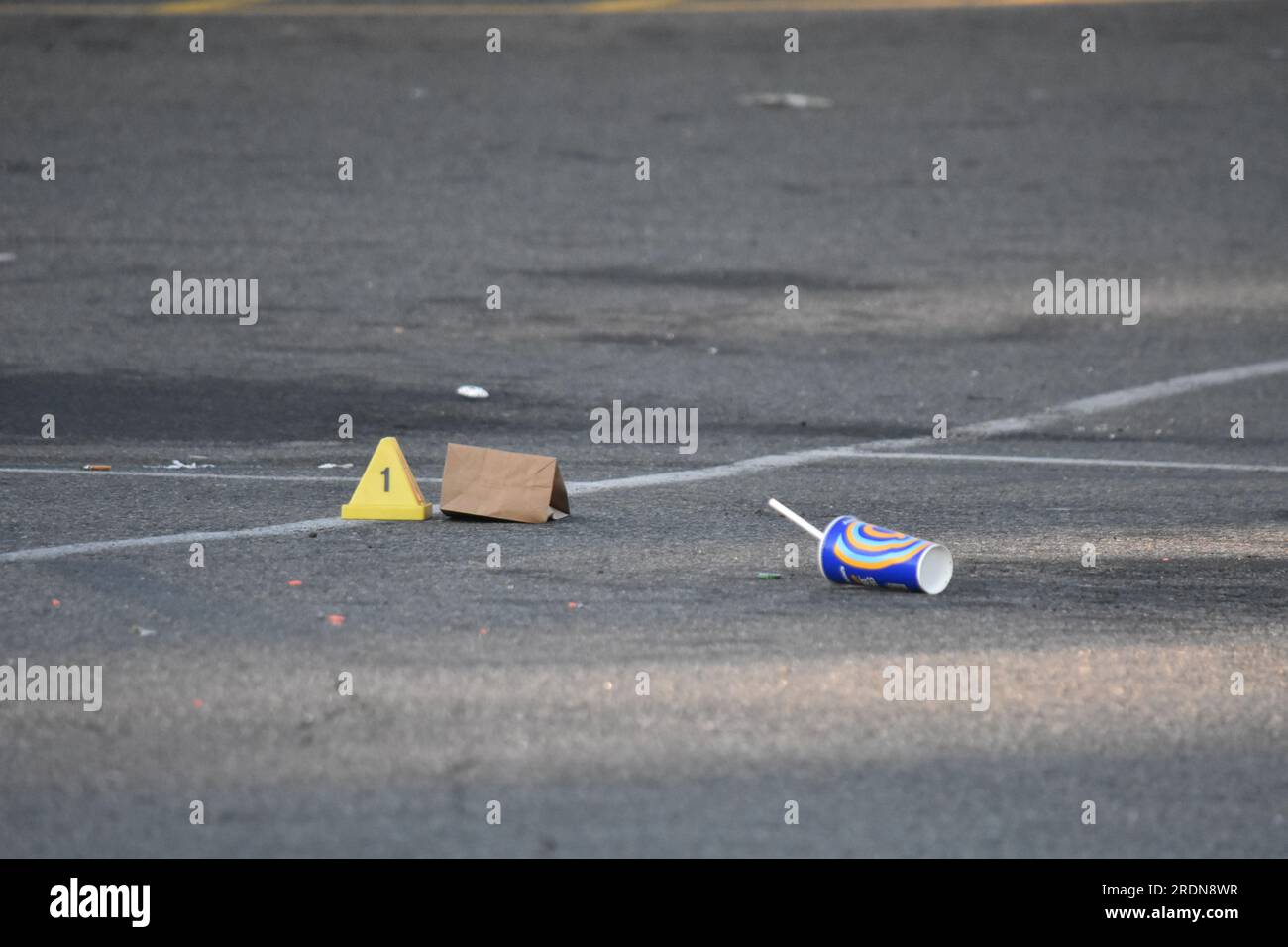 newark-united-states-22nd-july-2023-evidence-markers-seen-at-the