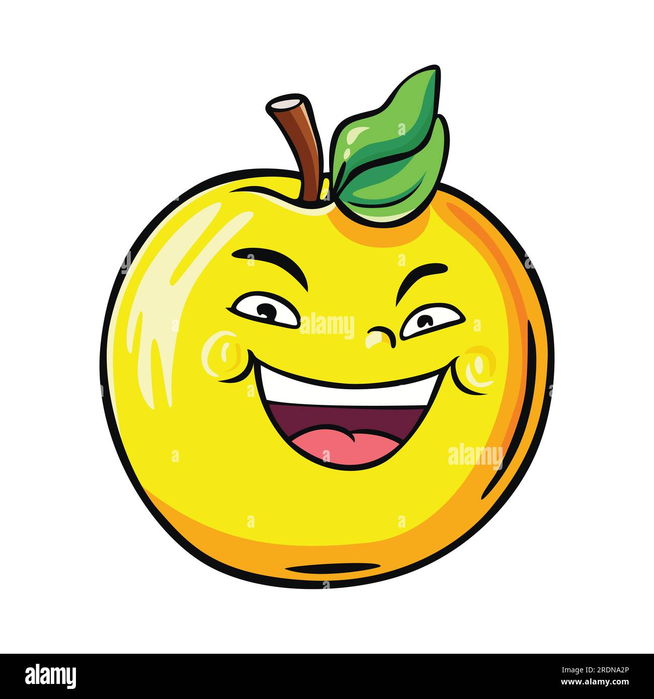 Yellow apple emoji vector design. Funny face illustration avatar Stock  Vector Image & Art - Alamy